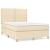 Pat box spring cu saltea, crem, 140x200 cm, textil GartenMobel Dekor