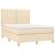 Pat continental cu saltea, crem, 140x200 cm, material textil GartenMobel Dekor