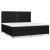 Pat box spring cu saltea, negru, 200x200 cm, textil GartenMobel Dekor