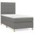 Pat box spring cu saltea, gri închis, 80x200 cm, textil GartenMobel Dekor