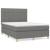 Pat box spring cu saltea, gri închis, 140x190 cm, textil GartenMobel Dekor
