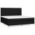 Pat box spring cu saltea, negru, 200x200 cm, textil GartenMobel Dekor