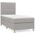 Pat box spring cu saltea, gri deschis, 100x200 cm, textil GartenMobel Dekor