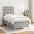 Pat box spring cu saltea, gri deschis, 100x200 cm, textil GartenMobel Dekor