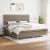 Pat box spring cu saltea, gri taupe, 200x200 cm, textil GartenMobel Dekor