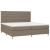 Pat box spring cu saltea, gri taupe, 200x200 cm, textil GartenMobel Dekor