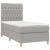 Pat box spring cu saltea, gri deschis, 90x190 cm, textil GartenMobel Dekor