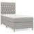 Pat box spring cu saltea, gri deschis, 100x200 cm, textil GartenMobel Dekor
