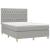 Pat box spring cu saltea, gri deschis, 140x190 cm, textil GartenMobel Dekor