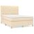 Pat box spring cu saltea, crem, 140x200 cm, textil GartenMobel Dekor