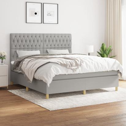 Pat continental, gri deschis, 180x200 cm, material textil GartenMobel Dekor