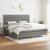 Pat box spring cu saltea, gri închis, 200x200 cm, textil GartenMobel Dekor