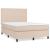 Pat box spring cu saltea, cappuccino, 140x200cm piele ecologică GartenMobel Dekor