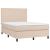 Pat box spring cu saltea, cappuccino, 140x200cm piele ecologică GartenMobel Dekor