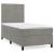 Pat box spring cu saltea, gri deschis, 90x200 cm, catifea GartenMobel Dekor