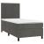Pat box spring cu saltea, gri închis, 100x200 cm, catifea GartenMobel Dekor