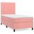 Pat box spring cu saltea, roz, 100x200 cm, catifea GartenMobel Dekor