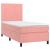 Pat box spring cu saltea, roz, 100x200 cm, catifea GartenMobel Dekor