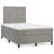 Pat box spring cu saltea, gri deschis, 120x200 cm, catifea GartenMobel Dekor