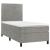 Pat box spring cu saltea, gri deschis, 80x200 cm, catifea GartenMobel Dekor
