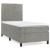 Pat box spring cu saltea, gri deschis, 90x190 cm, catifea GartenMobel Dekor