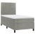 Pat box spring cu saltea, gri deschis, 90x190 cm, catifea GartenMobel Dekor