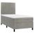 Pat box spring cu saltea, gri deschis, 90x200 cm, catifea GartenMobel Dekor