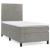 Pat box spring cu saltea, gri deschis, 90x200 cm, catifea GartenMobel Dekor