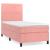 Pat box spring cu saltea, roz, 90x200 cm, catifea GartenMobel Dekor