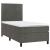 Pat box spring cu saltea, gri închis, 100x200 cm, catifea GartenMobel Dekor
