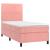 Pat box spring cu saltea, roz, 100x200 cm, catifea GartenMobel Dekor