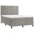 Pat box spring cu saltea, gri deschis, 140x190 cm, catifea GartenMobel Dekor