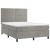 Pat box spring cu saltea, gri deschis, 140x200 cm, catifea GartenMobel Dekor