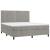 Pat box spring cu saltea, gri deschis, 160x200 cm, catifea GartenMobel Dekor