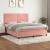 Pat box spring cu saltea, roz, 160x200 cm, catifea GartenMobel Dekor