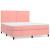 Pat box spring cu saltea, roz, 160x200 cm, catifea GartenMobel Dekor