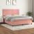 Pat box spring cu saltea, roz, 180x200 cm, catifea GartenMobel Dekor