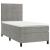 Pat box spring cu saltea, gri deschis, 90x200 cm, catifea GartenMobel Dekor