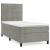 Pat box spring cu saltea, gri deschis, 90x200 cm, catifea GartenMobel Dekor