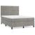 Pat box spring cu saltea, gri deschis, 140x190 cm, catifea GartenMobel Dekor