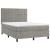 Pat box spring cu saltea, gri deschis, 140x190 cm, catifea GartenMobel Dekor