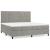 Pat box spring cu saltea, gri deschis, 200x200 cm, catifea GartenMobel Dekor