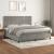 Pat box spring cu saltea, gri deschis, 200x200 cm, catifea GartenMobel Dekor