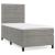 Pat box spring cu saltea, gri deschis, 90x190 cm, catifea GartenMobel Dekor