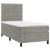 Pat box spring cu saltea, gri deschis, 90x190 cm, catifea GartenMobel Dekor