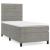 Pat box spring cu saltea, gri deschis, 90x200 cm, catifea GartenMobel Dekor
