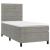 Pat box spring cu saltea, gri deschis, 90x200 cm, catifea GartenMobel Dekor