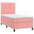 Pat box spring cu saltea, roz, 90x200 cm, catifea GartenMobel Dekor