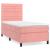 Pat box spring cu saltea, roz, 90x200 cm, catifea GartenMobel Dekor