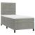 Pat box spring cu saltea, gri deschis, 100x200 cm, catifea GartenMobel Dekor